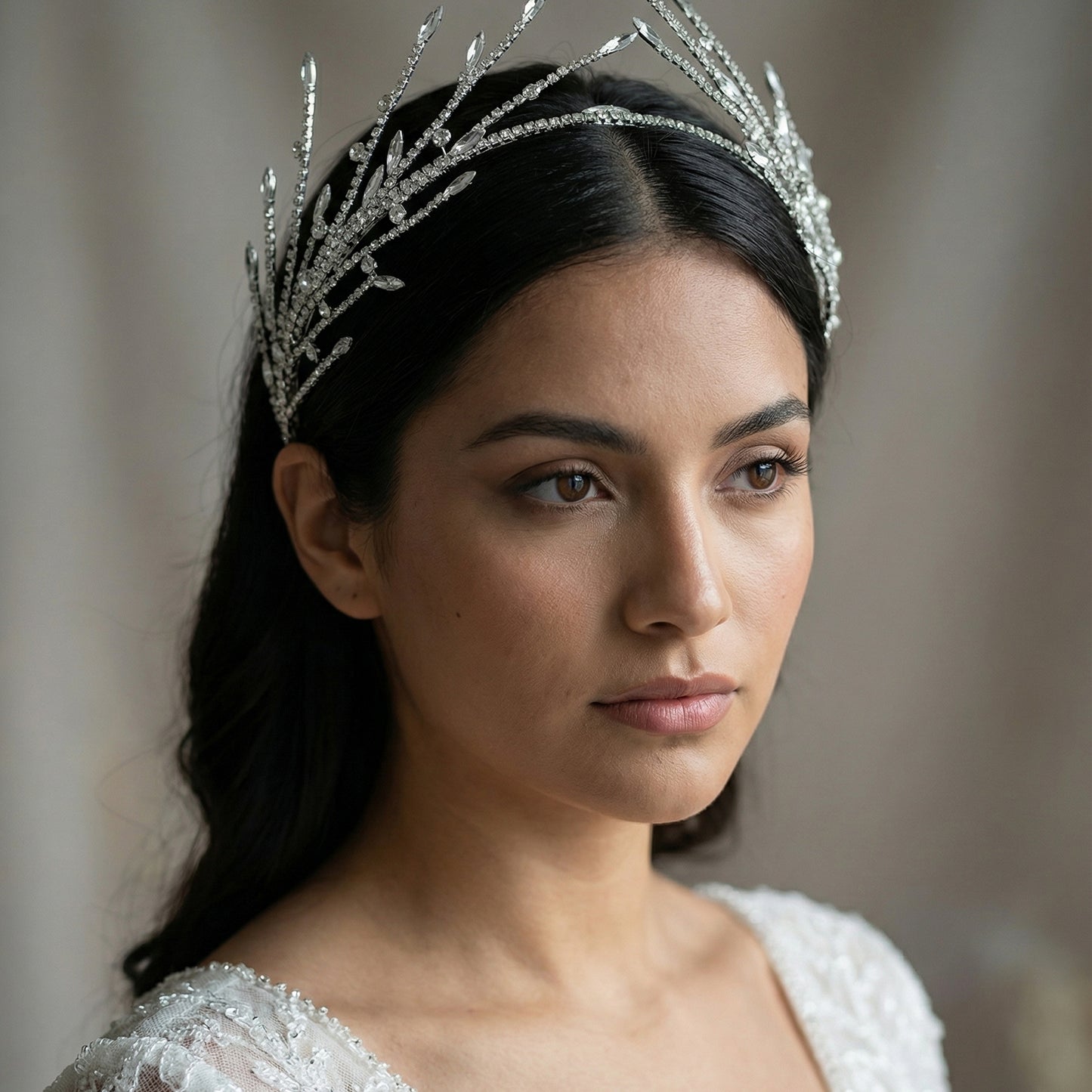 Bridella BHP532-S Silver Rhinestone Tiara