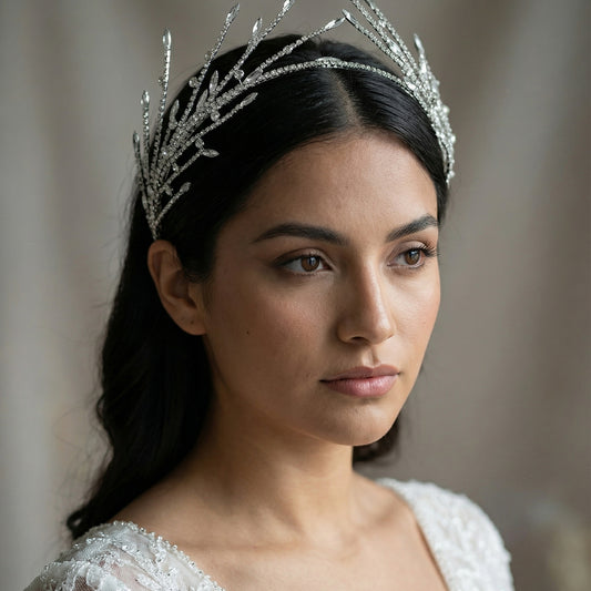 Bridella BHP532-S Silver Rhinestone Tiara