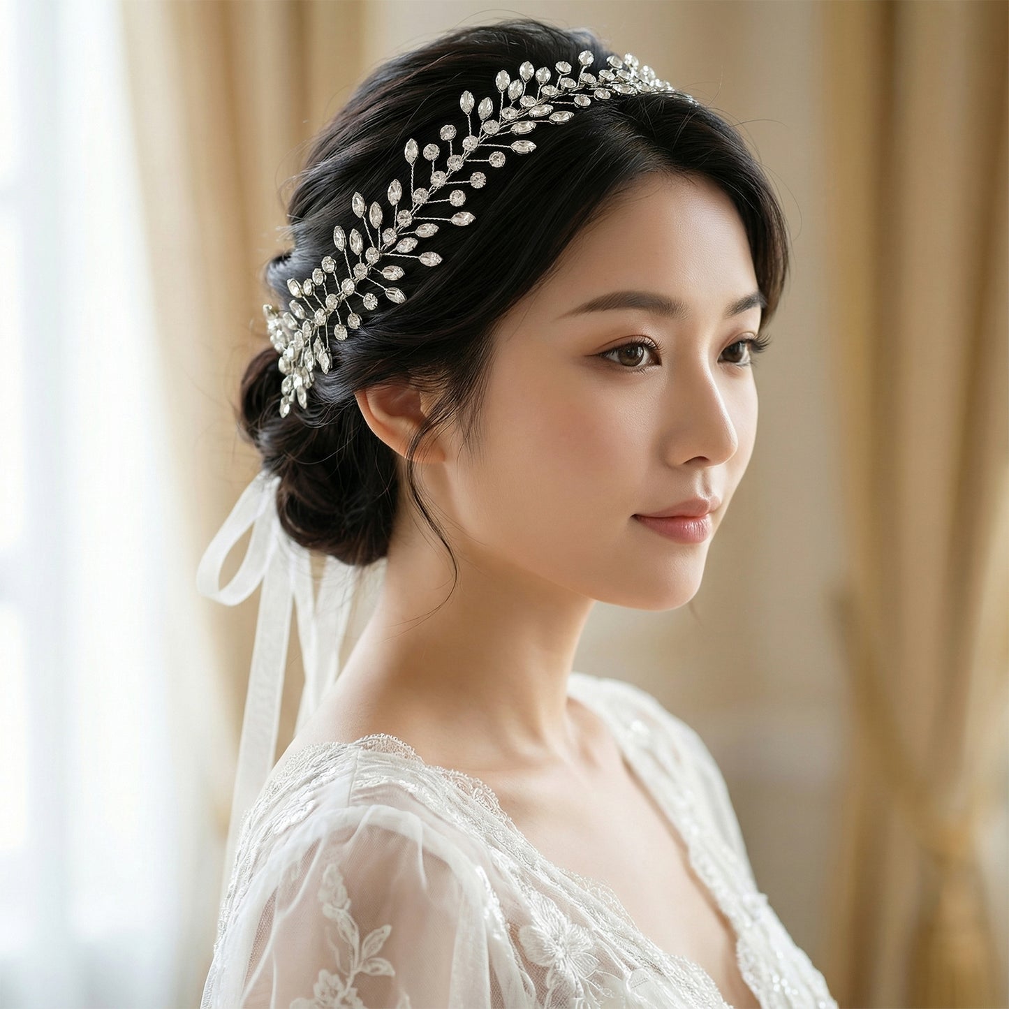 Bridella BHP410-S Silver Rhinestone Tiara