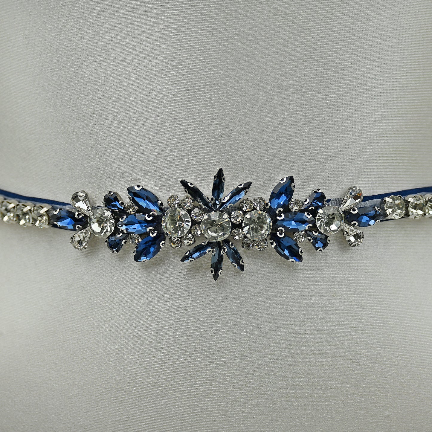 Bridella BS166ML-Navy Blue Rhinestone Belt