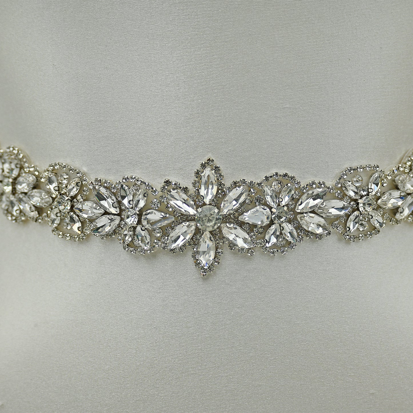 Bridella BS21 Ivory Rhinestone Belt