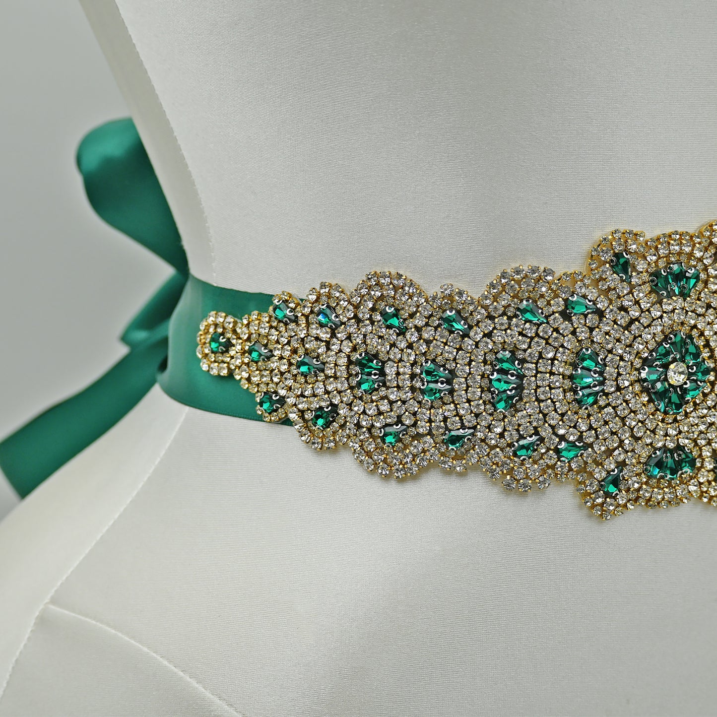 Bridella BS88GKL Green Rhinestone Belt