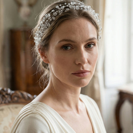 Bridella BHP538-touming Silver Crystal Headband