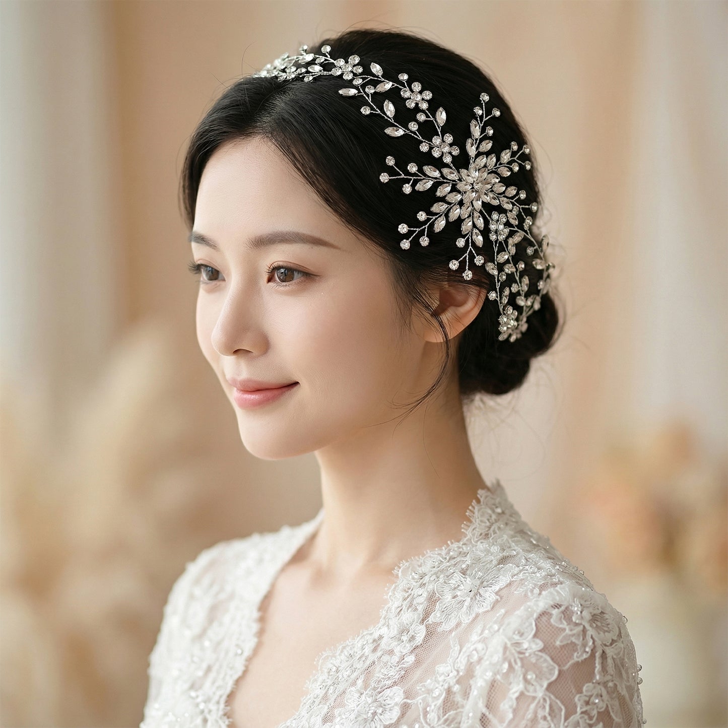 Bridella BHP242-S Silver Rhinestone Tiara