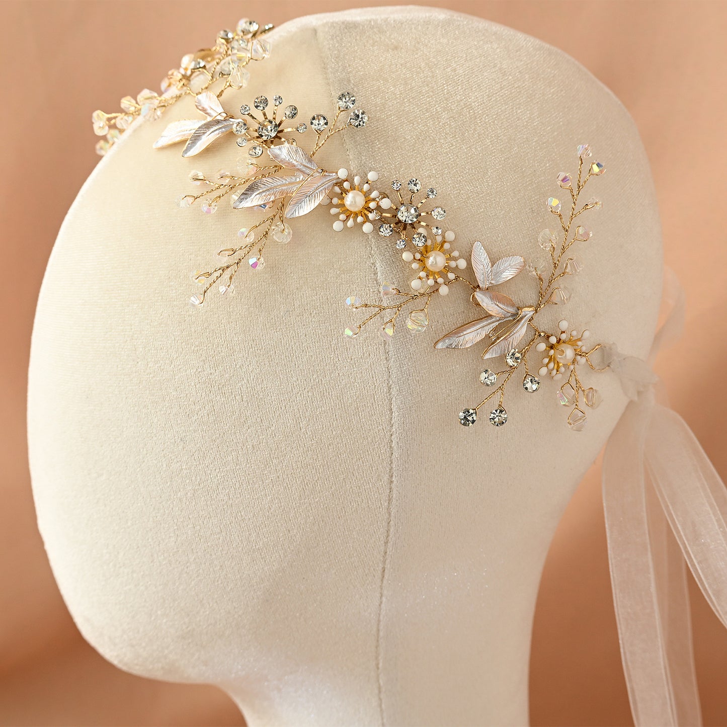 Bridella BHP294-headband Gold Rhinestone Headband