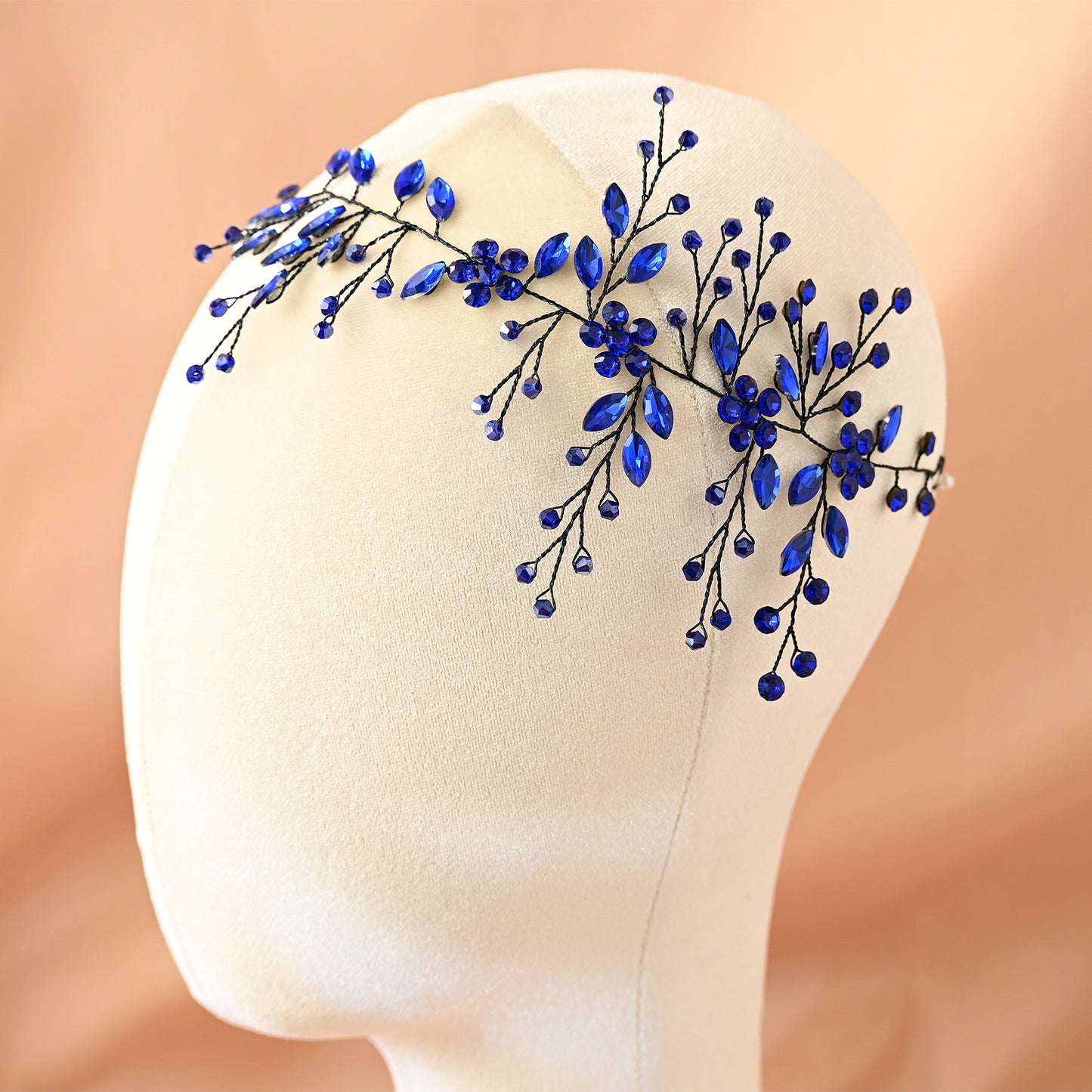Bridella BHP65-Royal Blue Rhinestone Headband