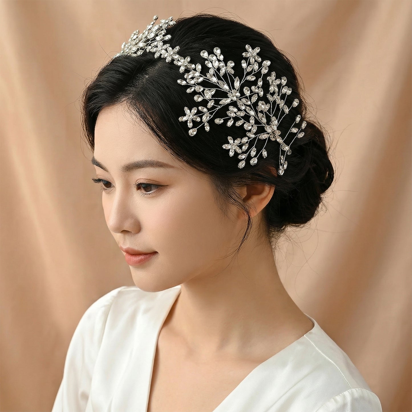 Bridella BHP414-S Silver Rhinestone Tiara