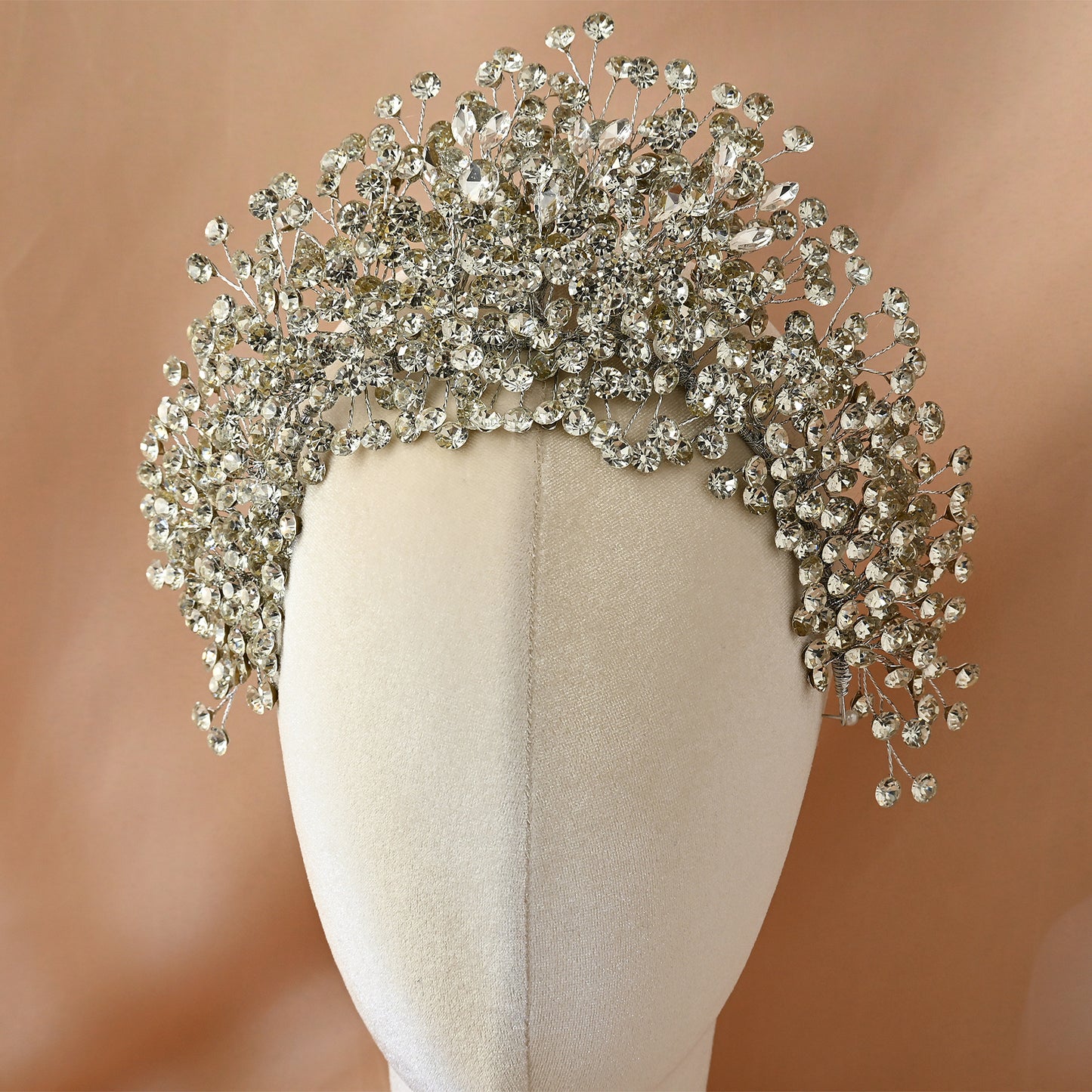Bridella BHP376-S Silver Rhinestone Crown