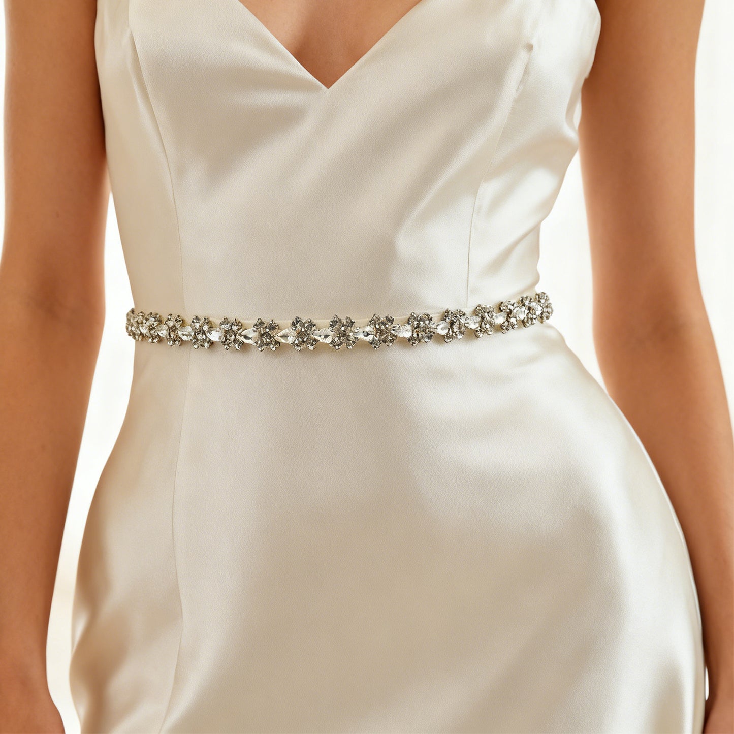 Bridella BS129 Silver Rhinestone Belt
