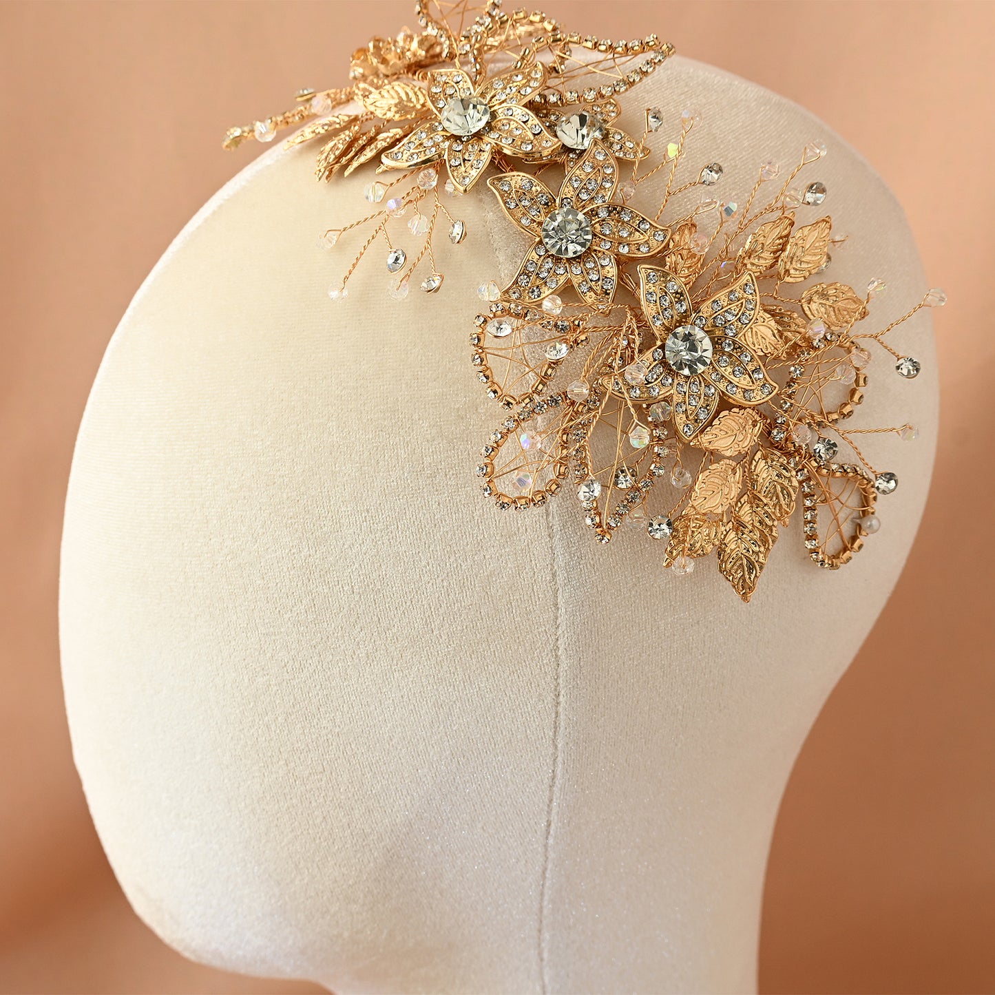 Bridella BHP282-G Gold Rhinestone Headband