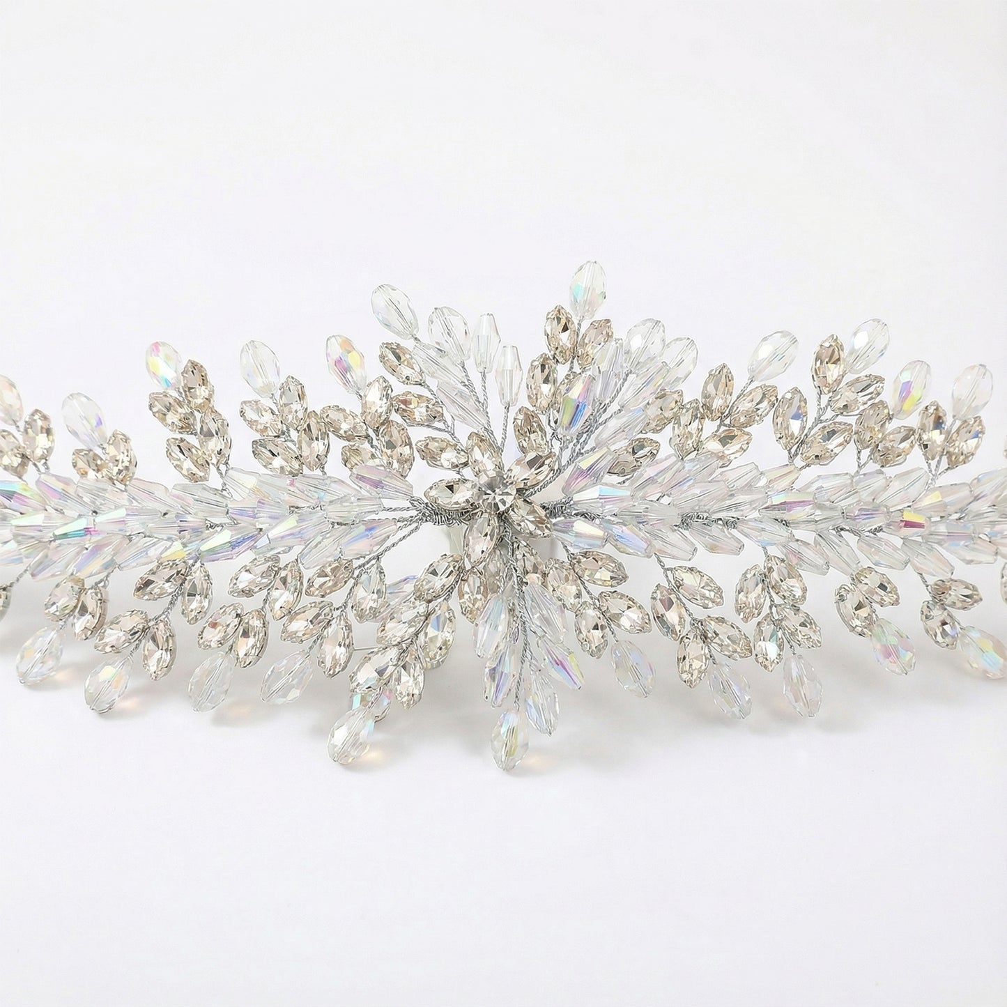 Bridella BHP539-S Silver Rhinestone & Crystal Headband