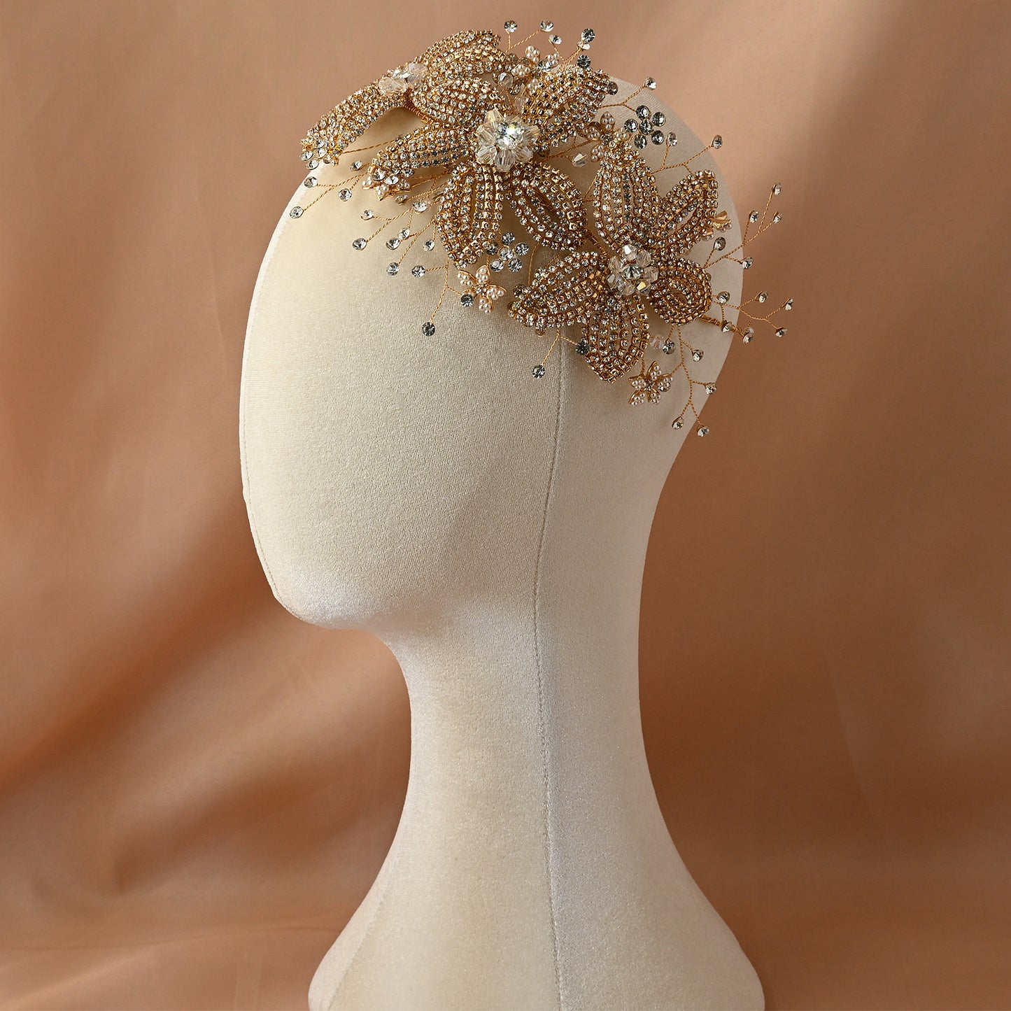 Bridella BHP252-G Gold Rhinestone & Crystal Tiara