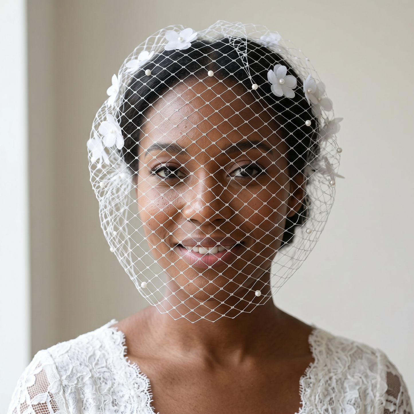 Floral Bridal Veil Headband Wedding Hair Accessory - Bridella BVA27-W