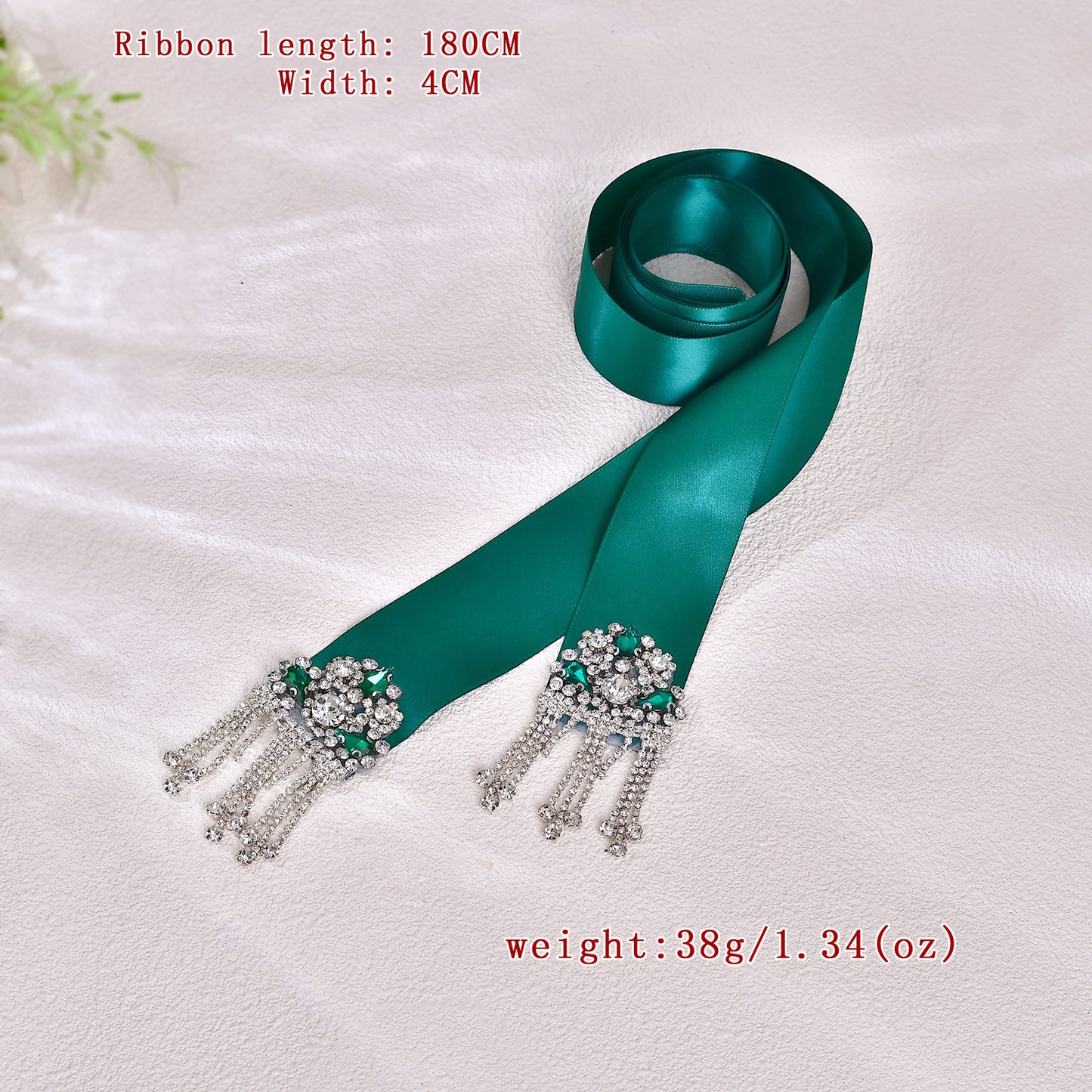 Daily Bridal Wedding Belt Silver Rhinestone Applique Sash for Women Gown Dress - Bridella S109