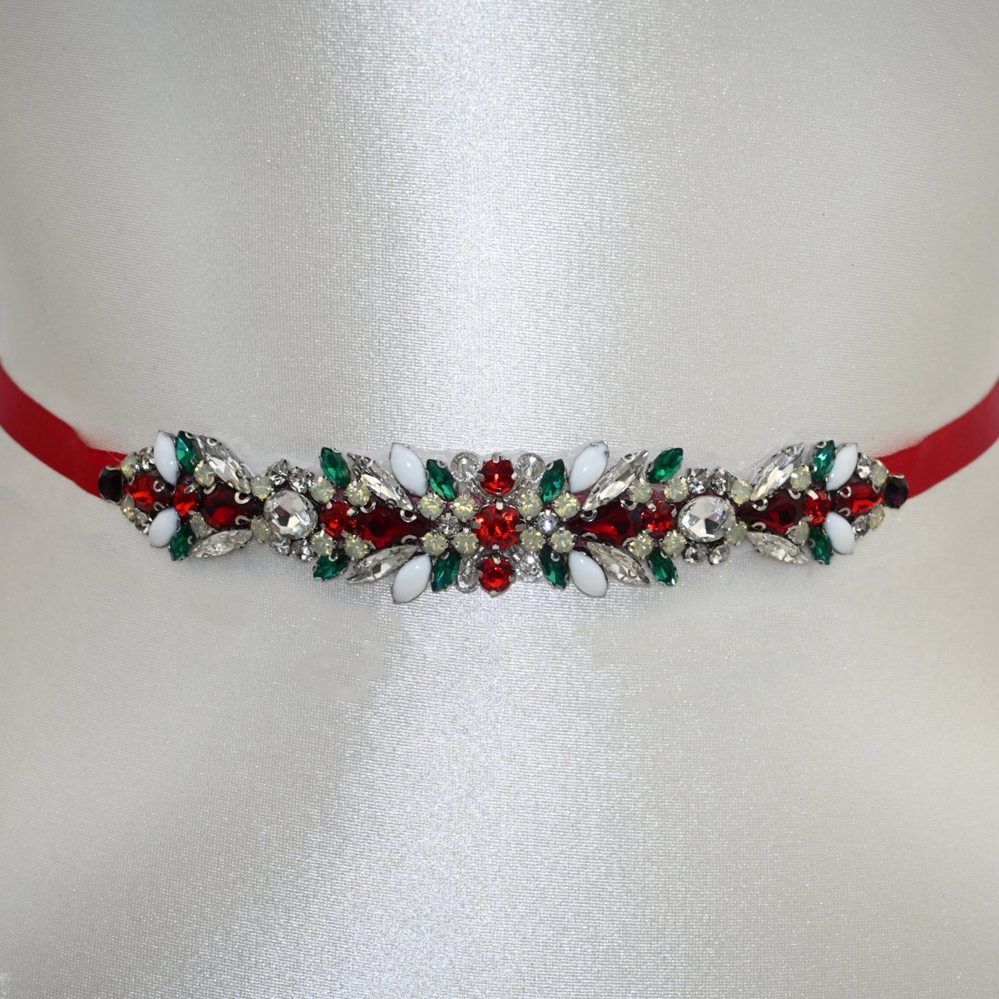 Bridella BS477 Red Satin & Crystal Belt