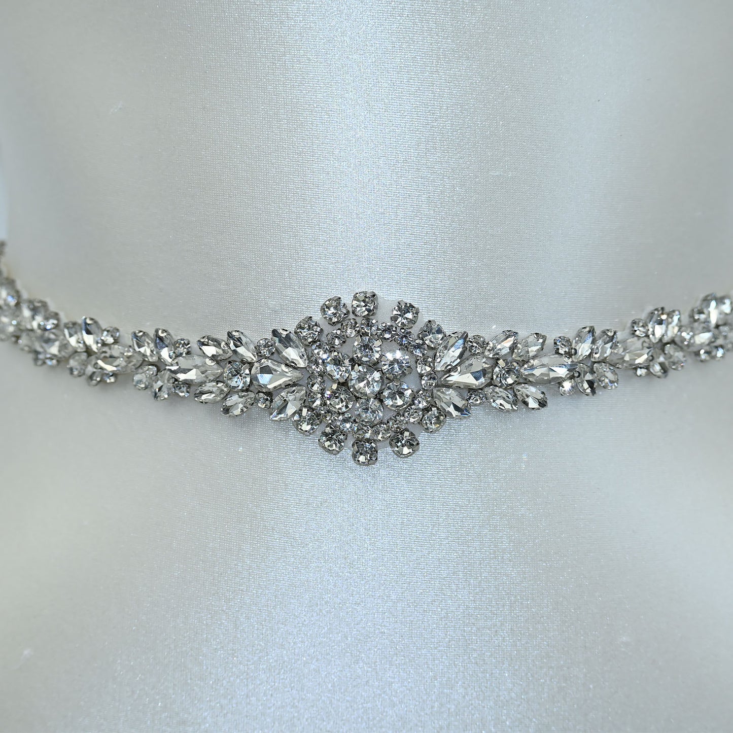 Bridella BS124 Silver Rhinestone Belt