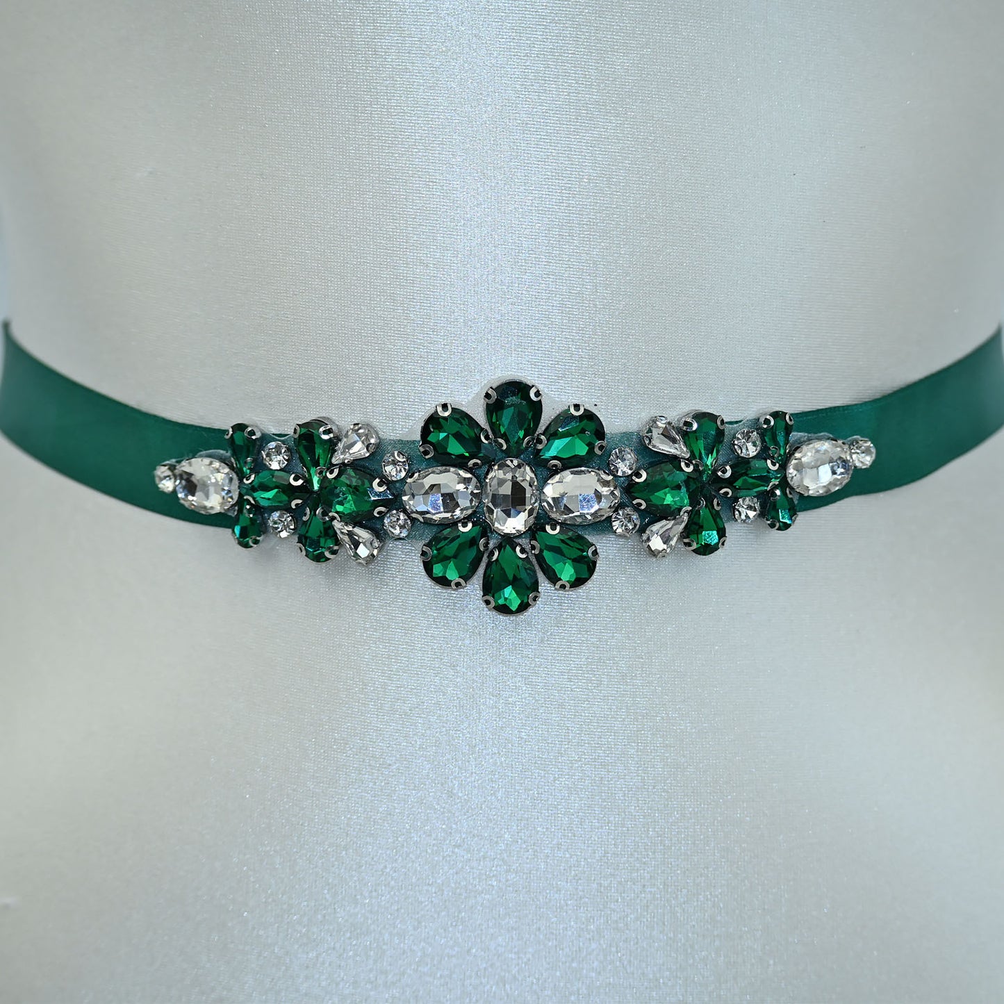 Bridella BS45KL Green Rhinestone Belt