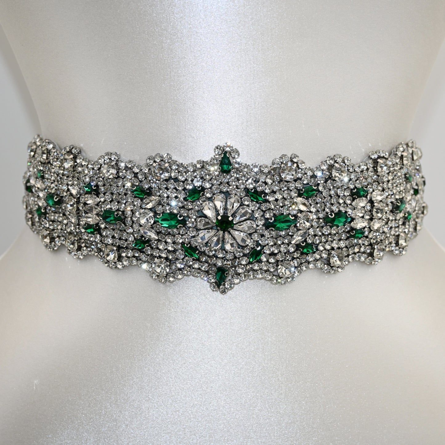 Bridella BS233LKL Green Rhinestone Belt