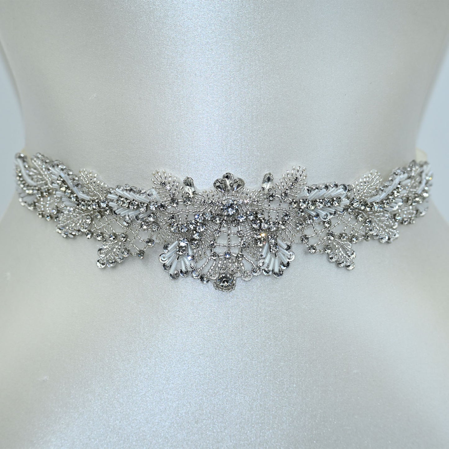 Bridella BS110 Off White Rhinestone Belt