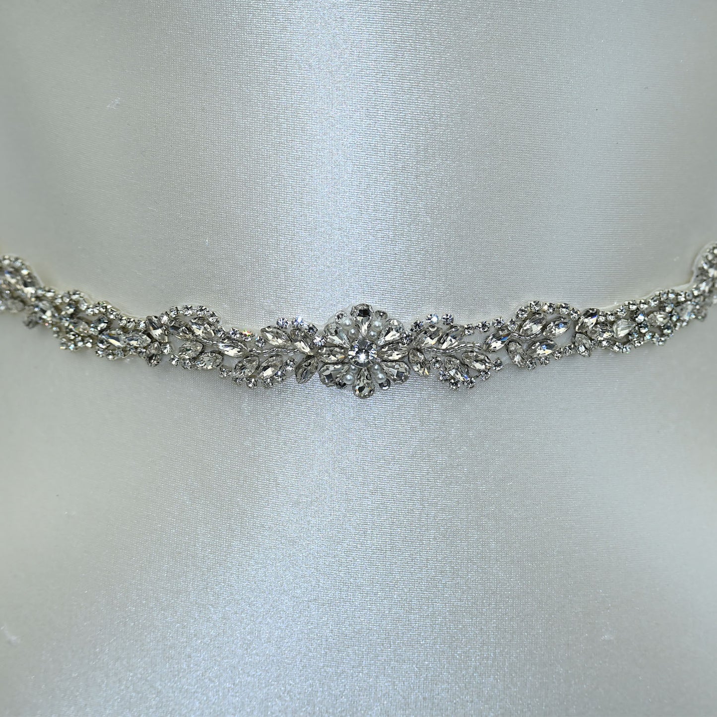 Bridella BS32 Off White Rhinestone Belt