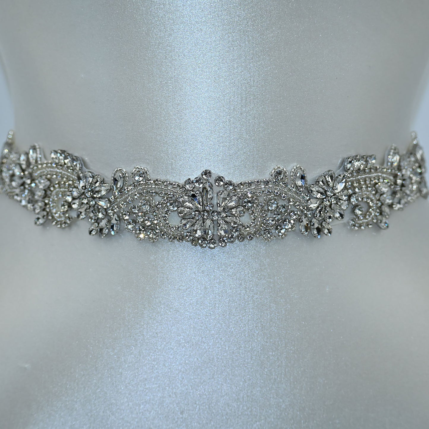 Bridella BS106 Ivory Rhinestone Belt