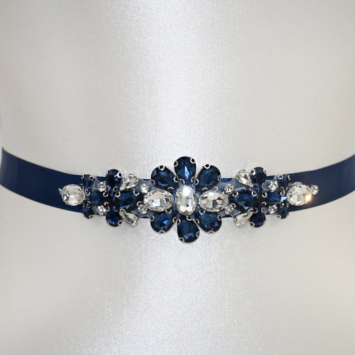 Bridella BS45ML Navy Rhinestone Belt