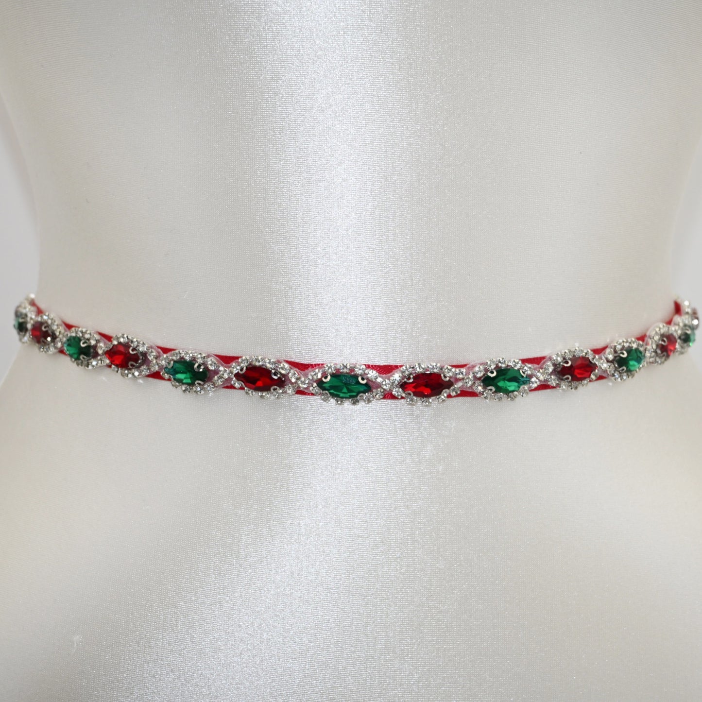 Bridella BS189 Wine Rhinestone Belt