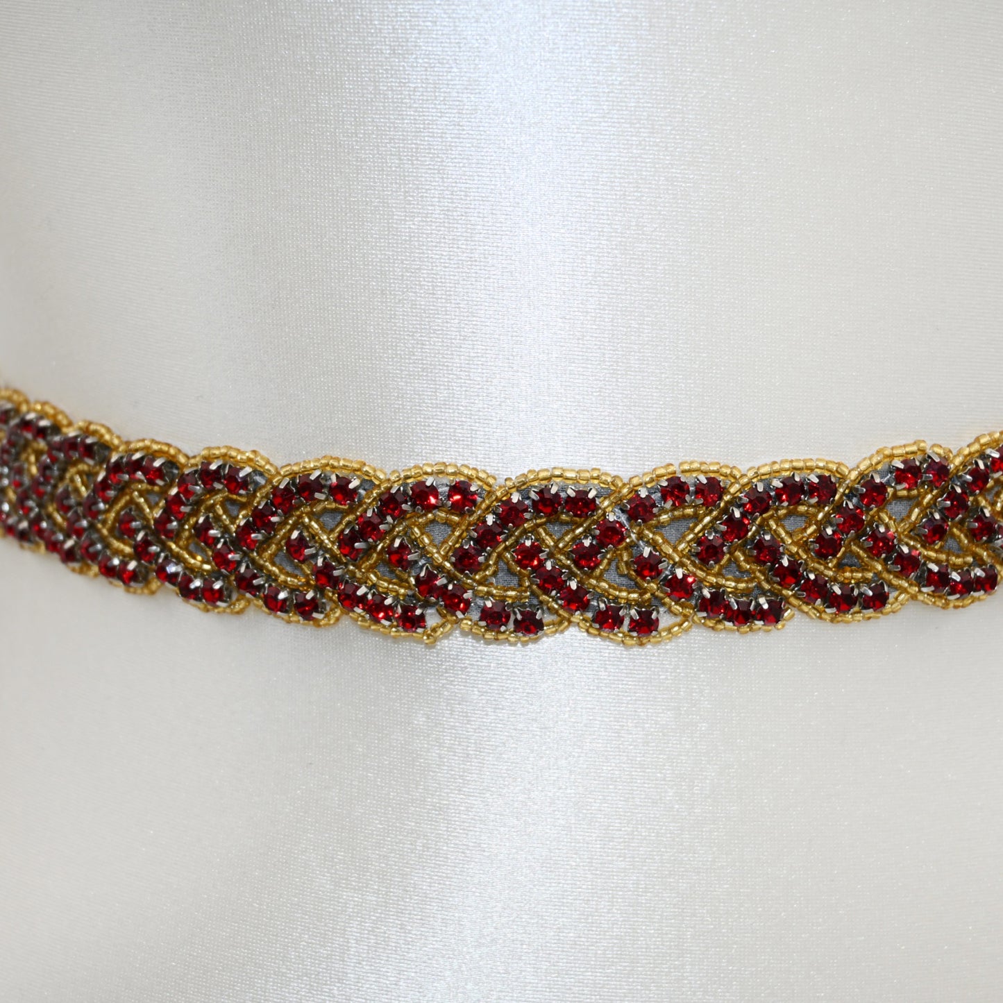 Bridella BS216 Golden red Rhinestone Belt Wedding Belt for Bride