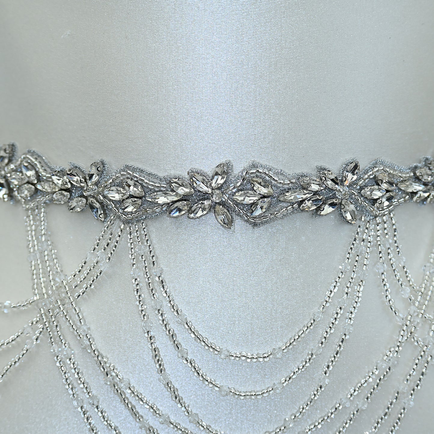 Bridella BS08 Off White Rhinestone Belt