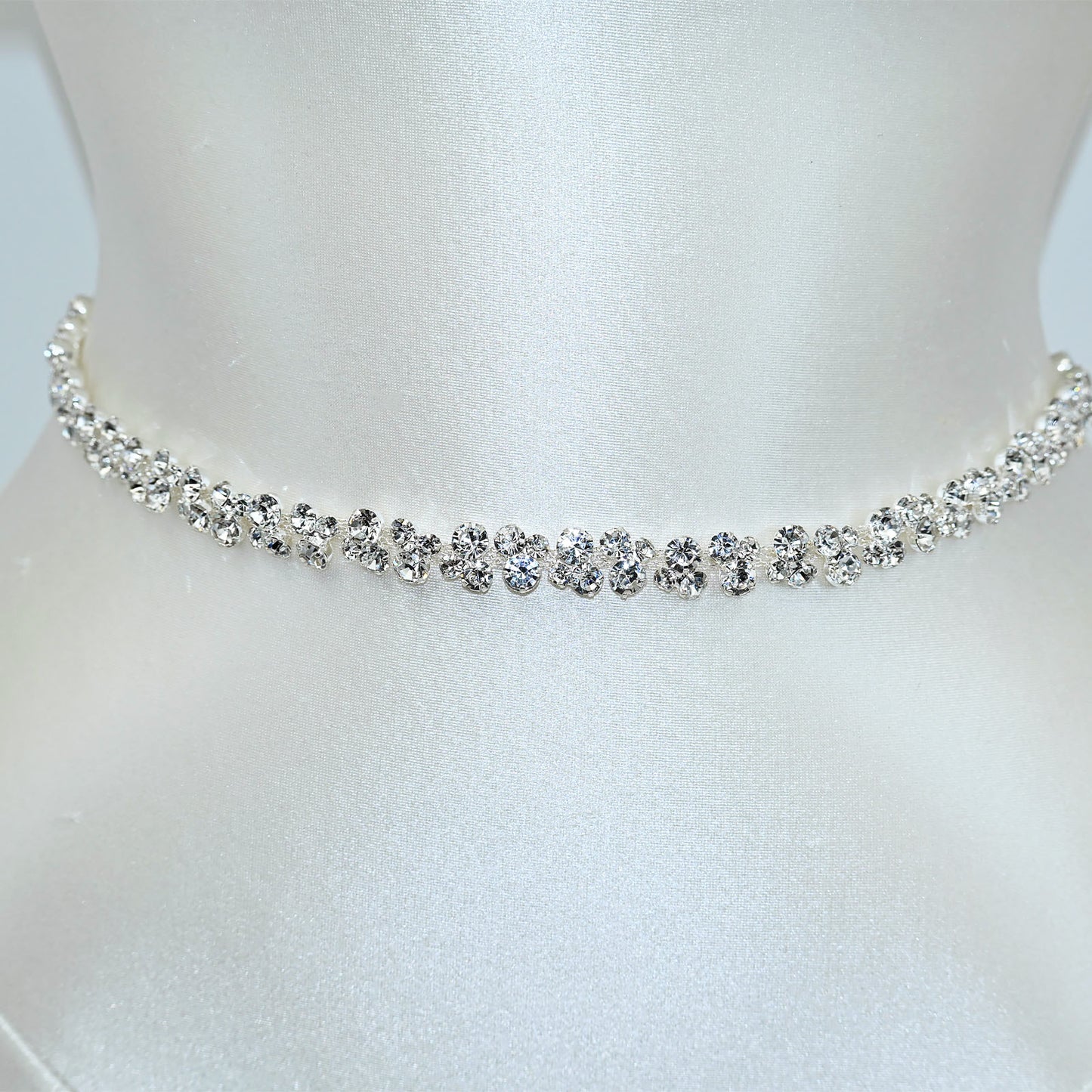 Silver Rhinestone Bridal Dress Chain Belt for Wedding - Bridella BS308