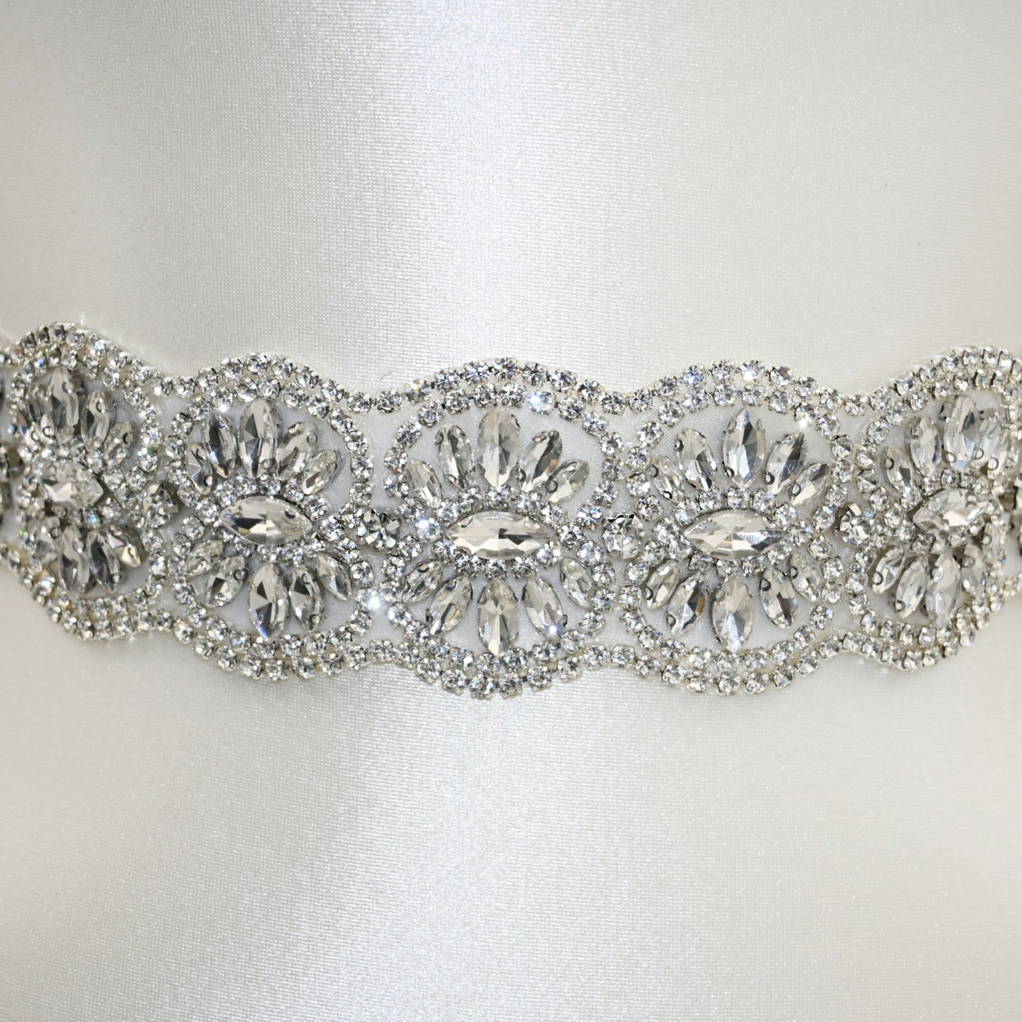Bridella BS239 Off White Rhinestone Belt