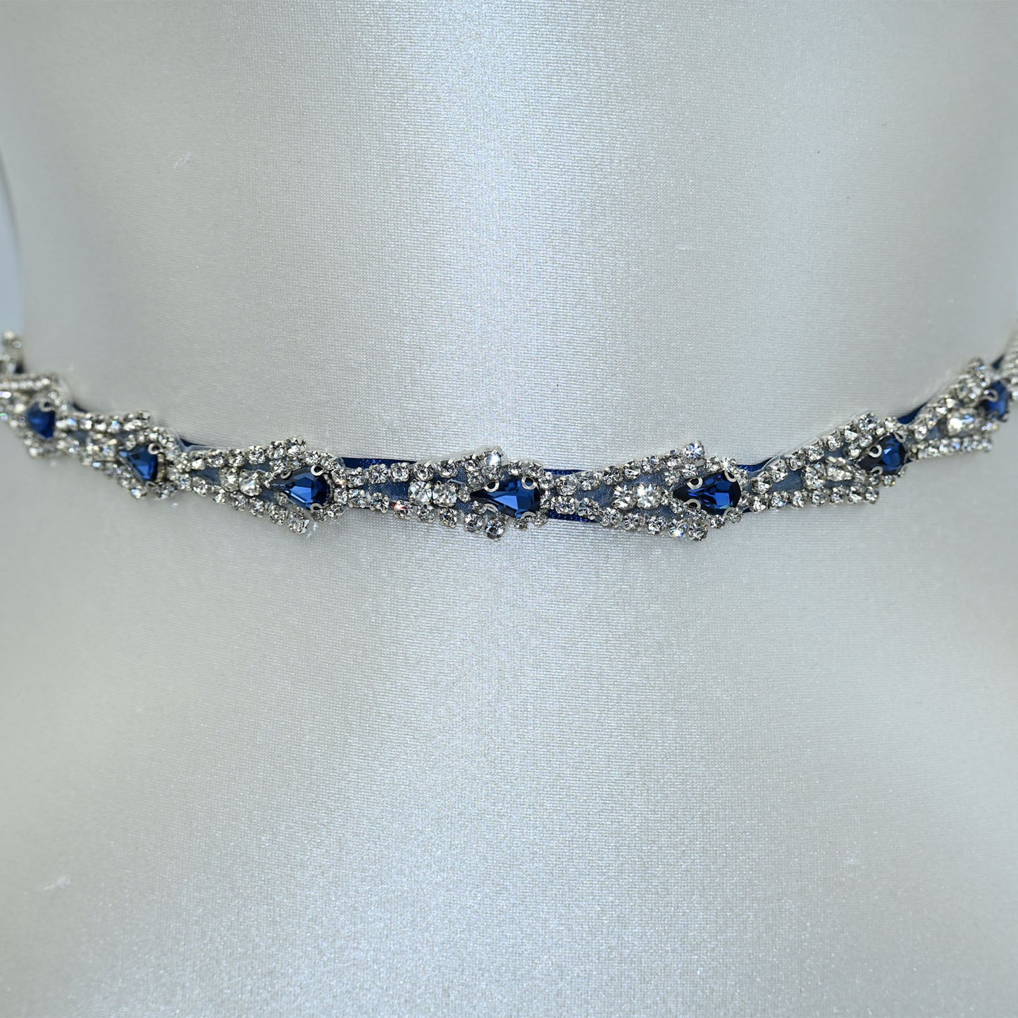 Bridella BS31ML Navy Rhinestone Belt