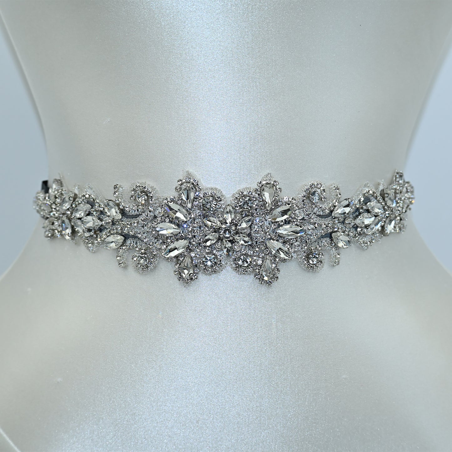 Bridella BS12 Ivory Rhinestone Belt