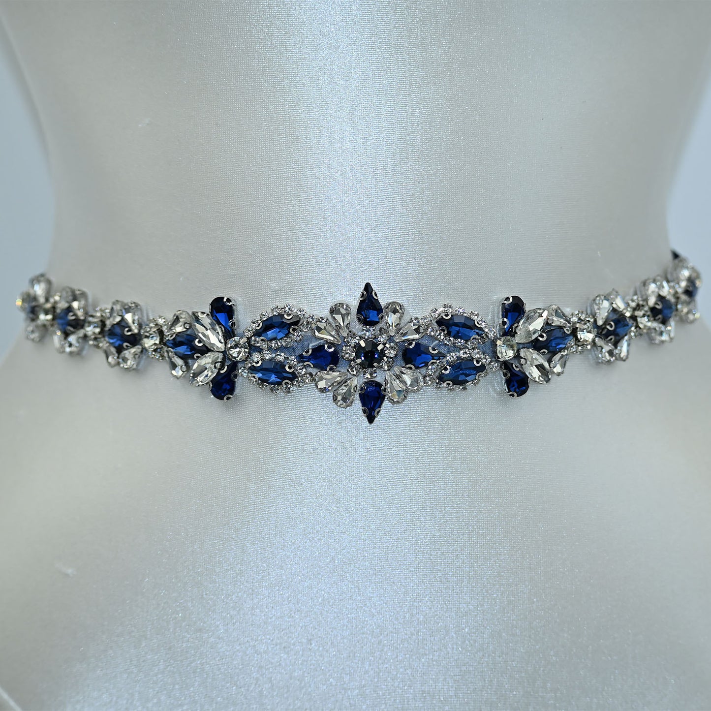 Bridella BS167ML-Navy Blue Blue Rhinestone Belt