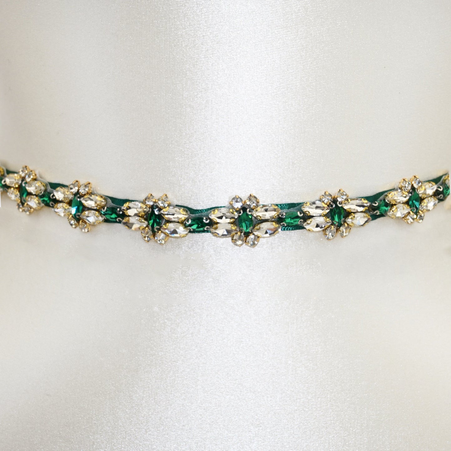 Green Rhinestone Bridal Belt Wedding Sash – Bridella BS333GKL