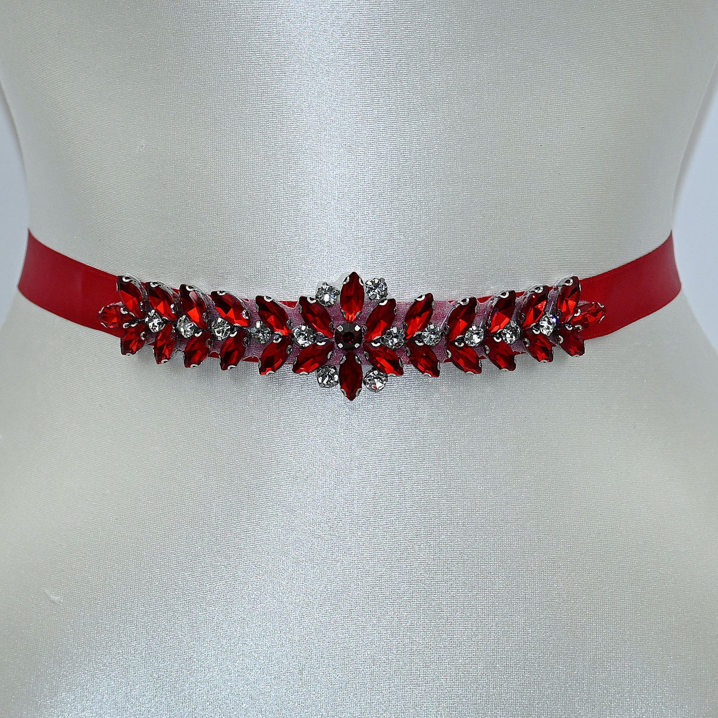 Bridella BS69R Red Rhinestone Belt