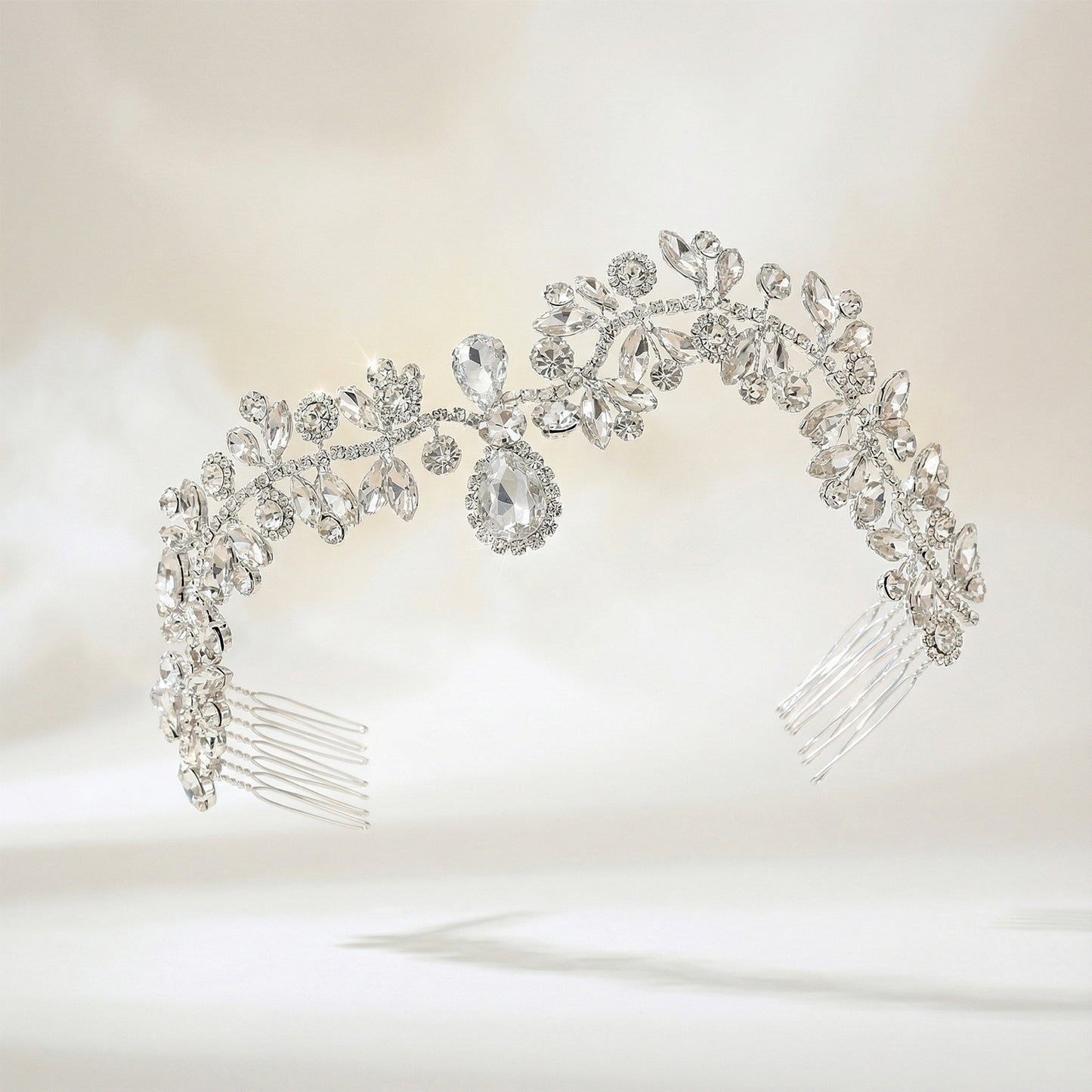 Bridella BHP470-S Silver Rhinestone Headband