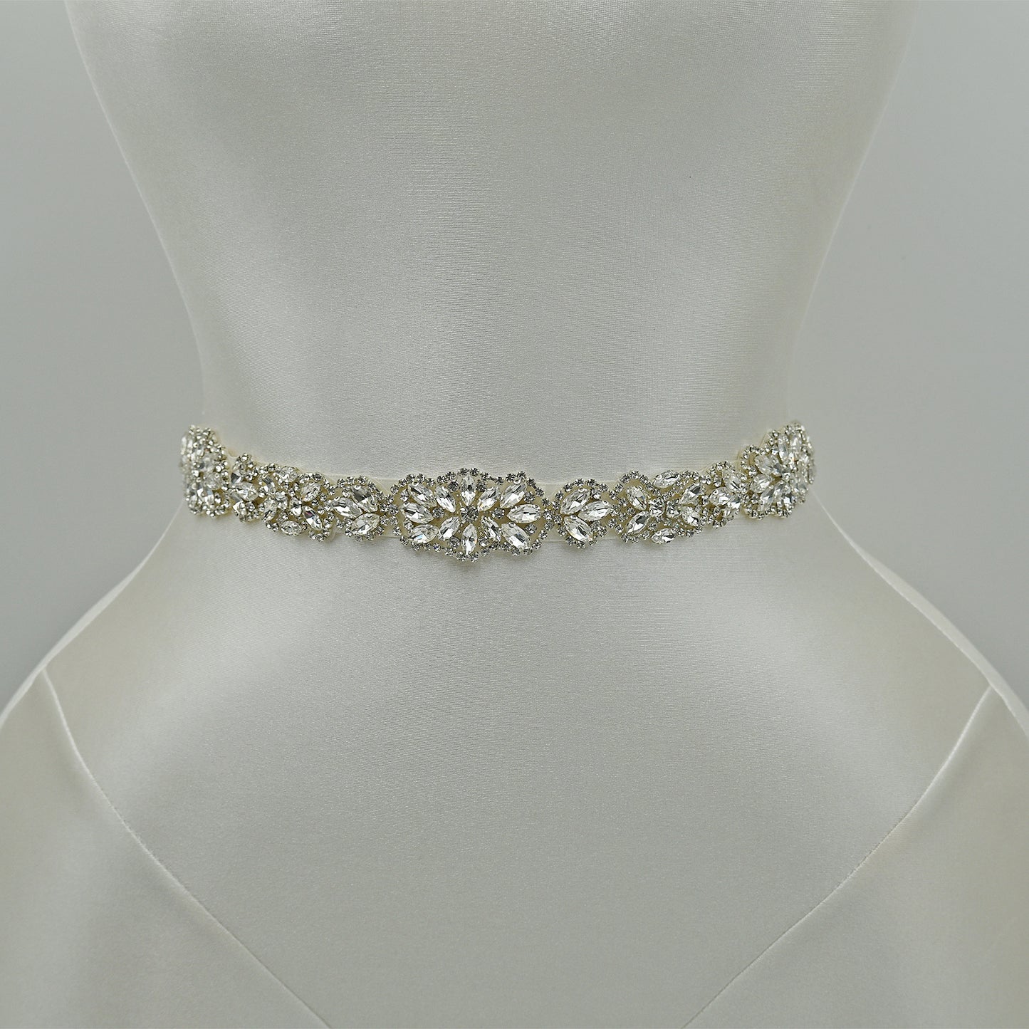 Bridella BS75 Off White Rhinestone Belt