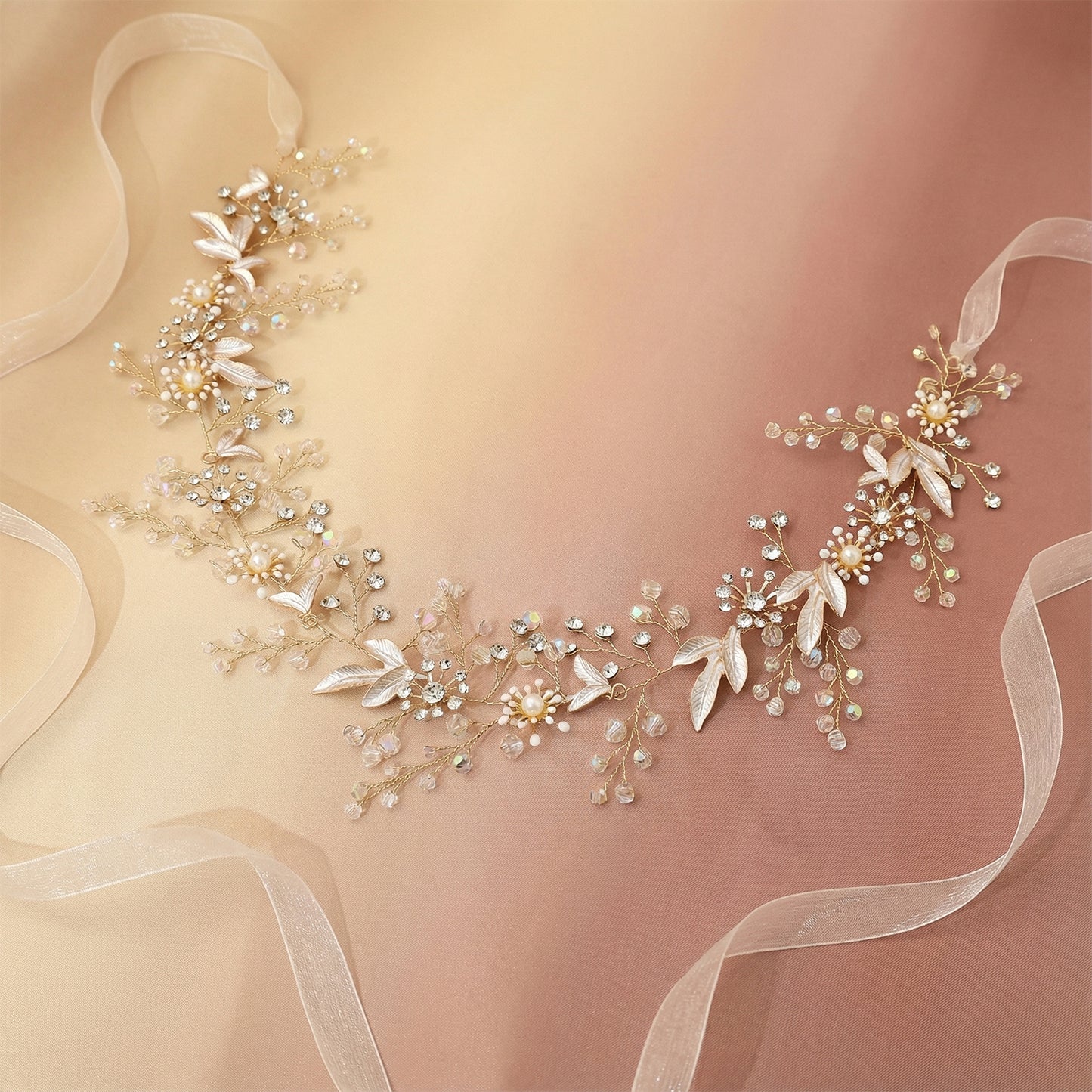Bridella BHP294-headband Gold Rhinestone Headband