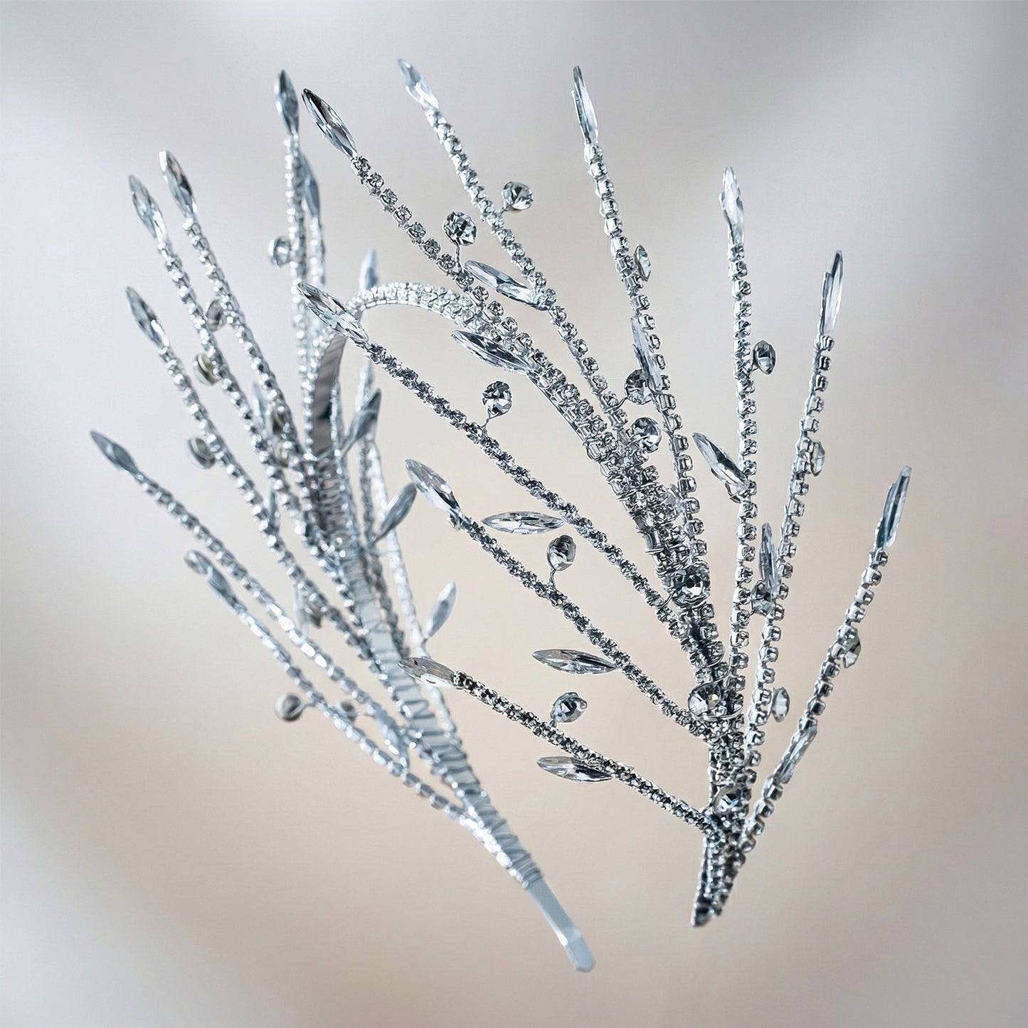 Bridella BHP532-S Silver Rhinestone Tiara