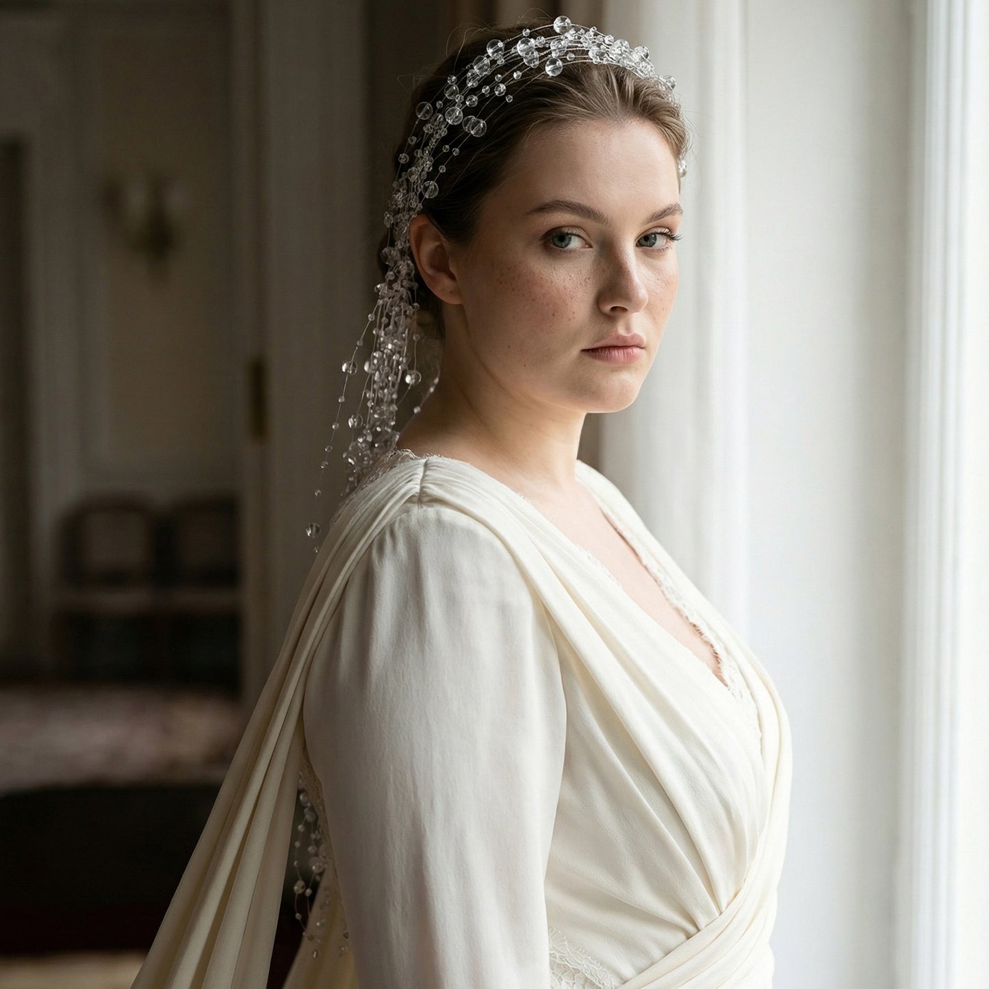 Bridella BHP538-touming Silver Crystal Headband