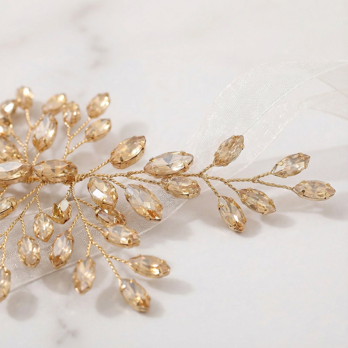 Bridella BHP237-Champagne Champagne Rhinestone Headband