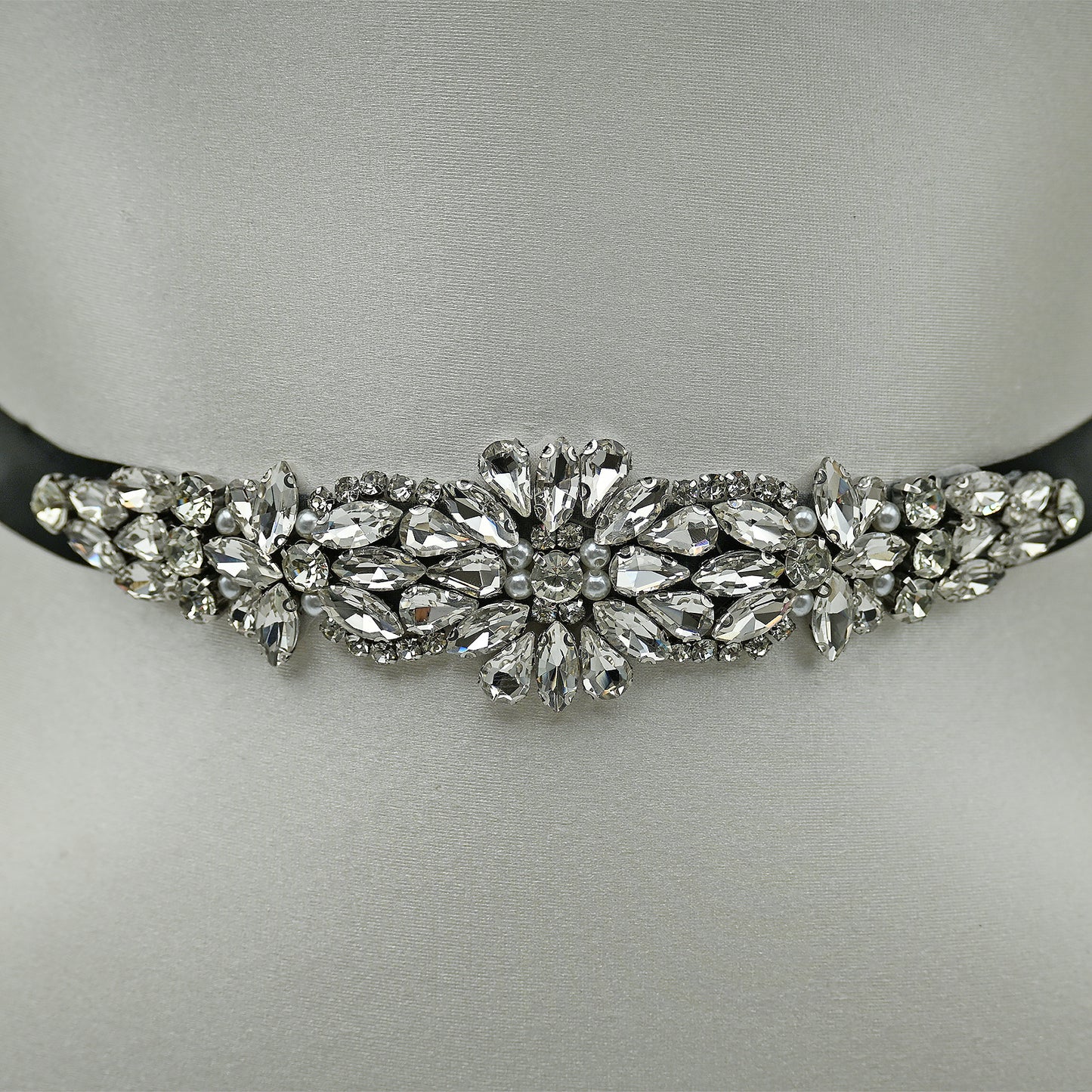 Bridella BS407 Black Rhinestone Belt