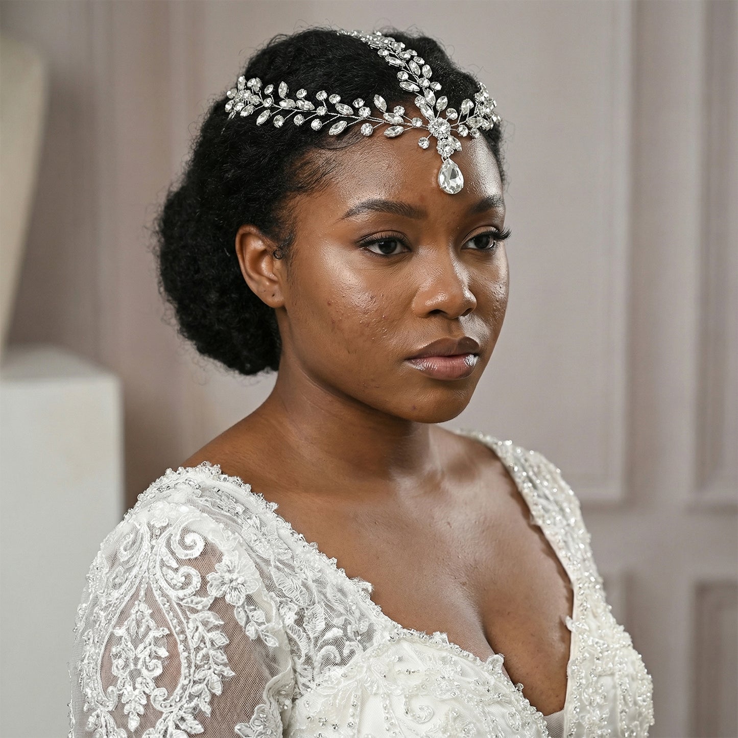 Bridella BHP541-S Silver Rhinestone Hair Comb