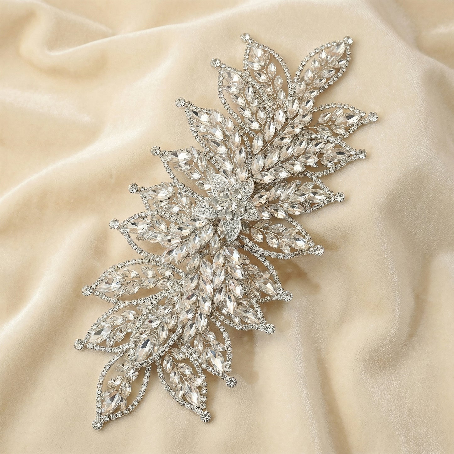 Silver Rhinestone Wedding Tiara for Bride - Bridella BHP413-S