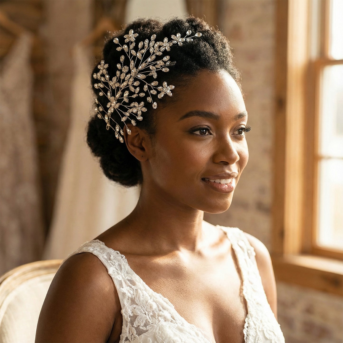 Bridella BHP414-S Silver Rhinestone Tiara