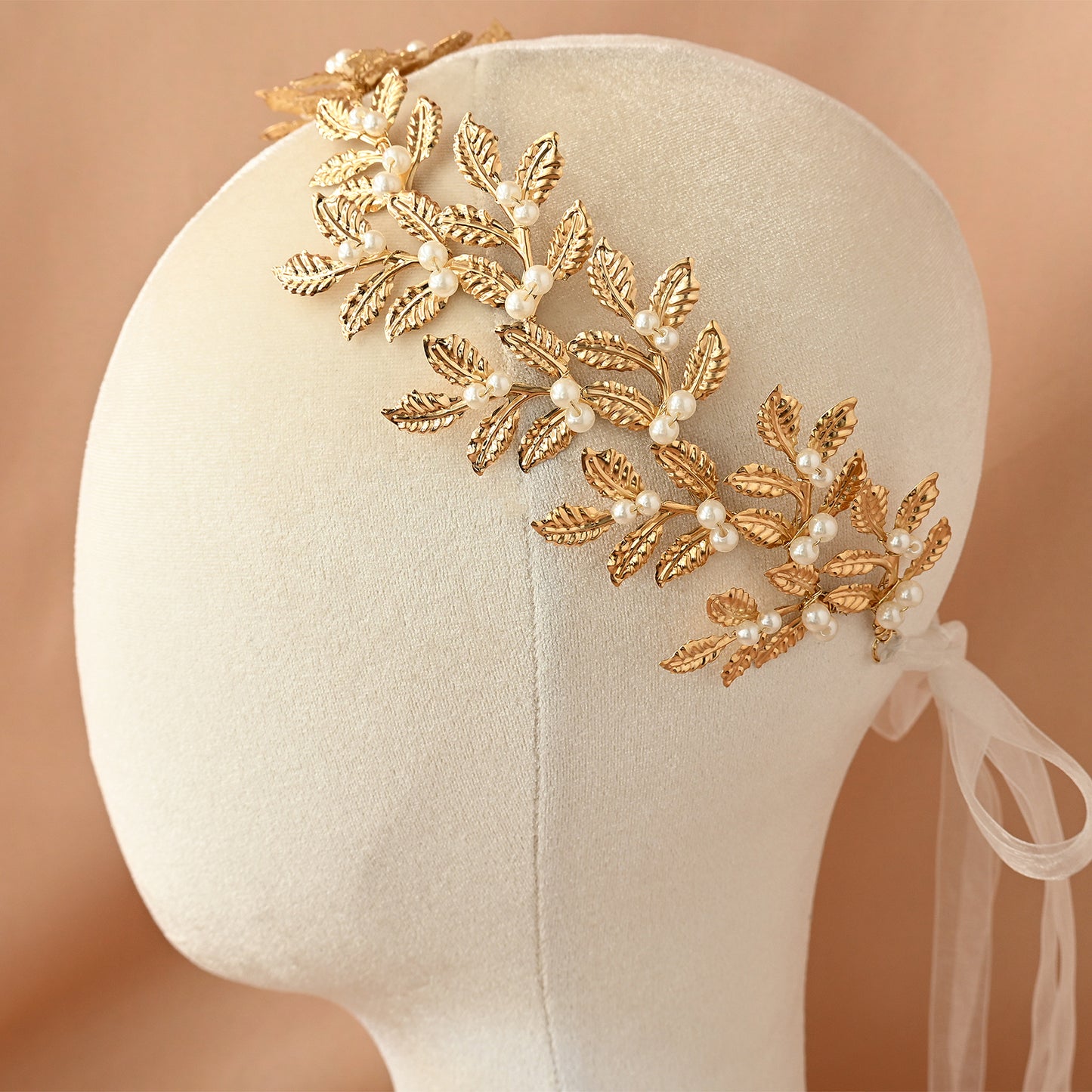 Bridella BHP353 Gold Pearl & Alloy Headband