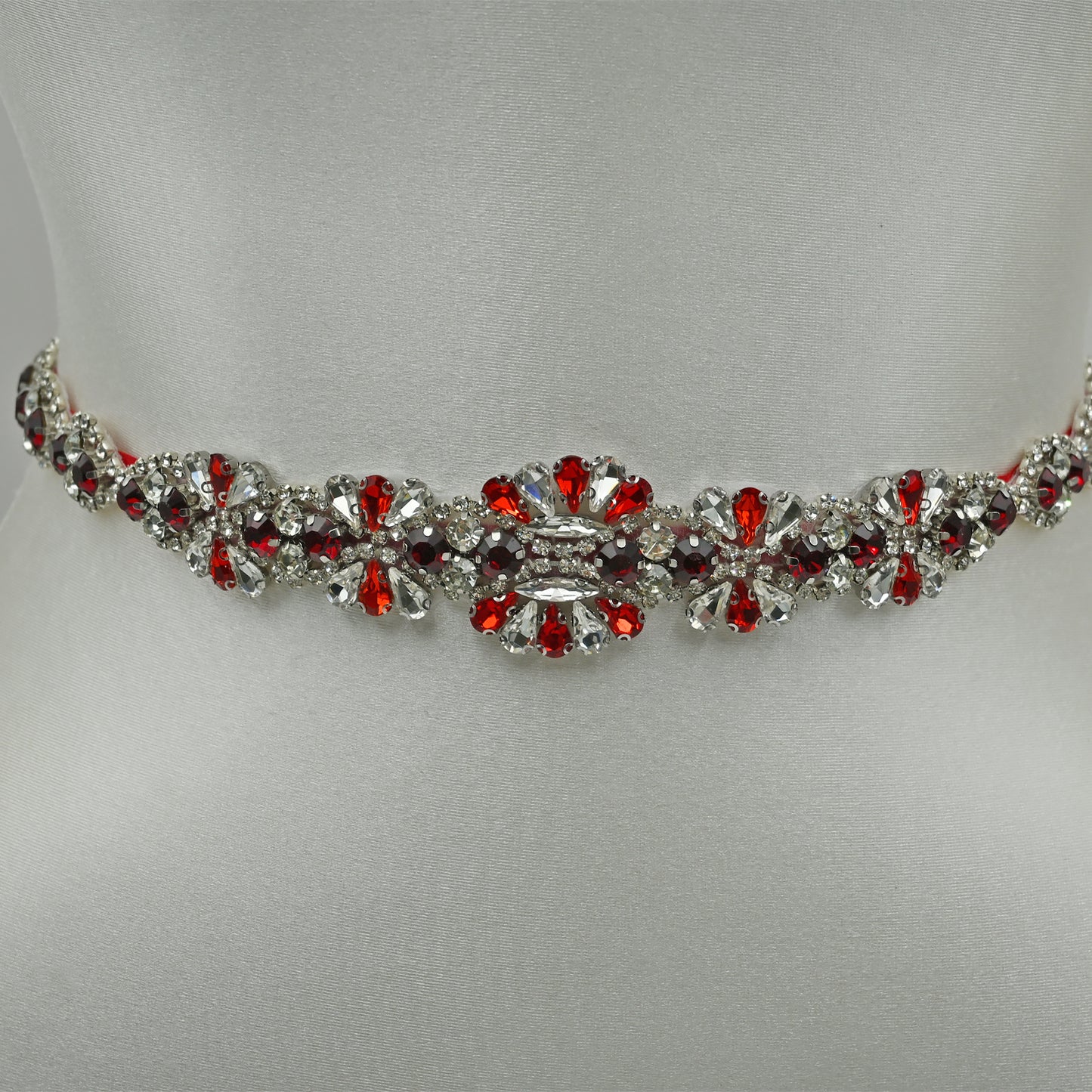 Bridella BS165R Red Rhinestone Belt