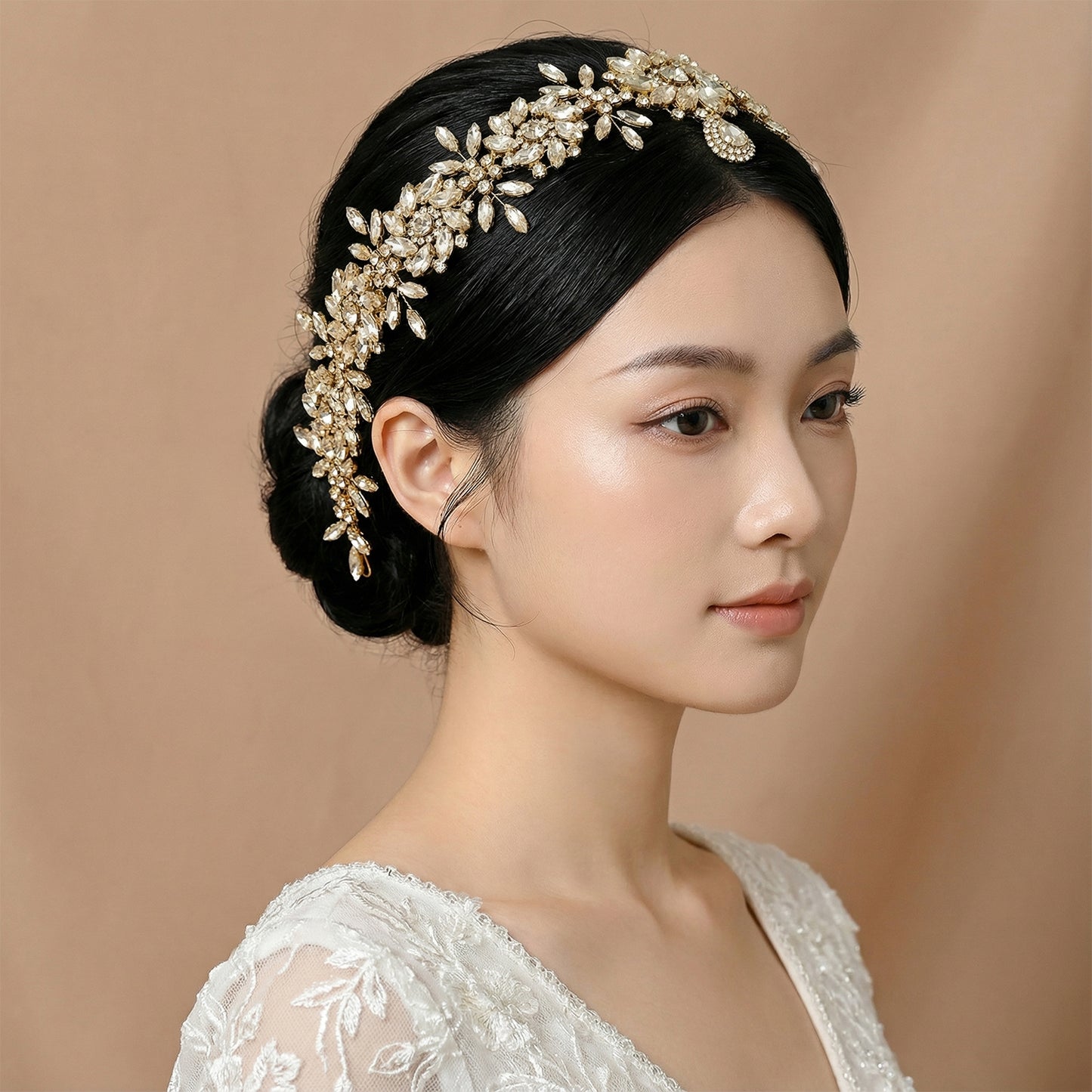 Bridella BHP440-G Gold Rhinestone Headwear