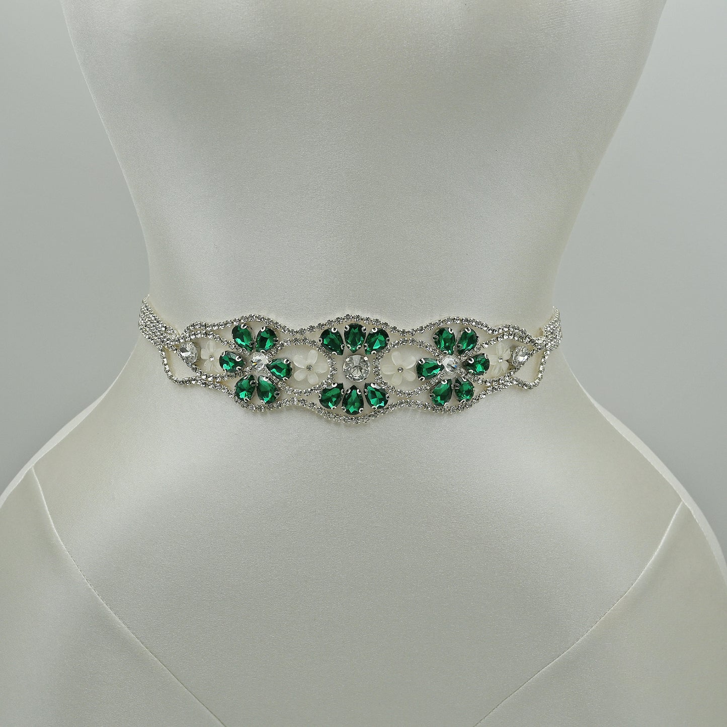 Bridella BS240KL Ivory Rhinestone Belt